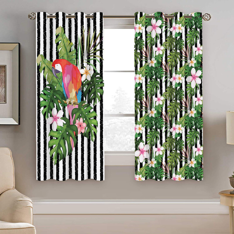 پرده نیروانا طرح طوطی مدل مخمل کد 4381 سایز 140×200 سانتی متر