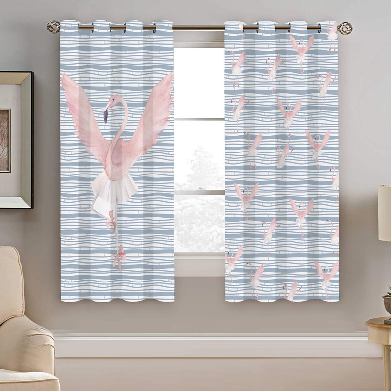 پرده نیروانا طرح فلامینگو مدل مخمل کد 4382 سایز 140×200 سانتی متر