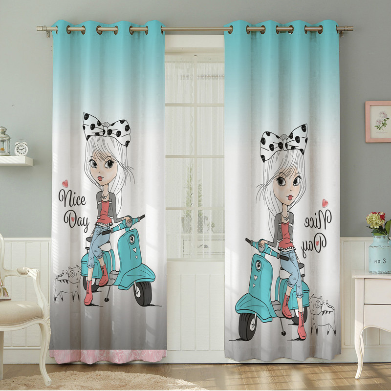 پرده نیروانا طرح کودک  مدل مخمل کد 8589 سایز 140×280 سانتی متر