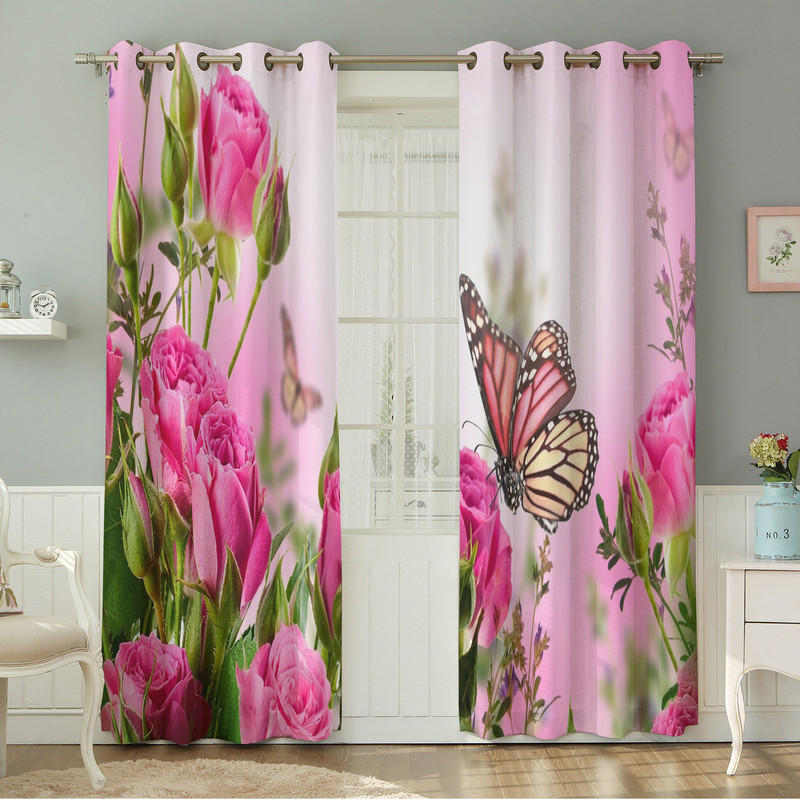 پرده نیروانا طرح گل  مدل مخمل کد 8004سایز 140×280 سانتی متر