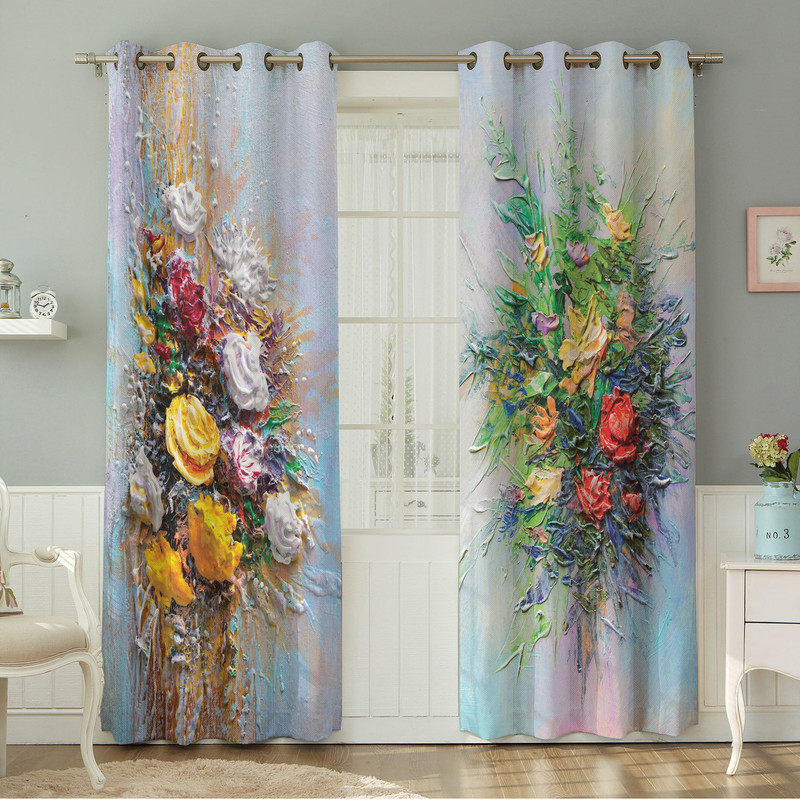 پرده نیروانا طرح  گل مدل هازان کد 4618 سایز 140×280 سانتی متر