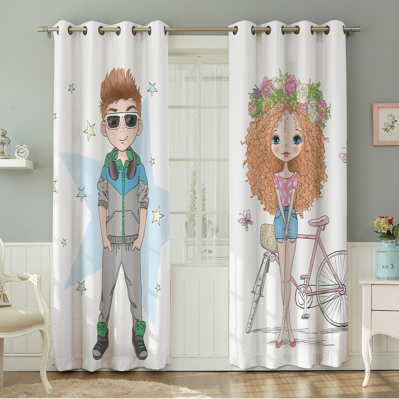 پرده نیروانا طرح کودک  مدل مخمل کد 8176 سایز 140×280 سانتی متر