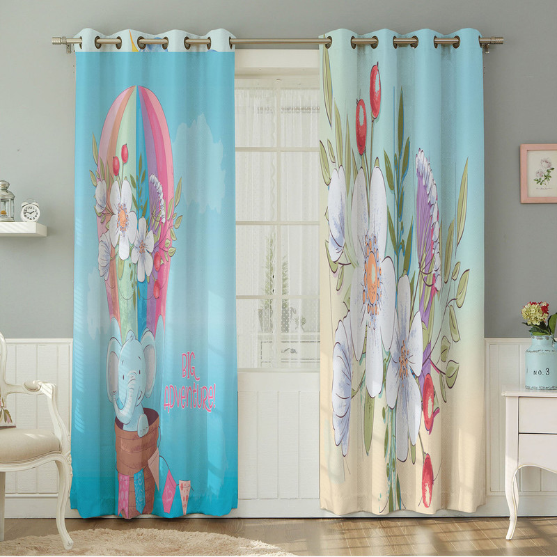 پرده نیروانا طرح کودک  مدل مخمل کد 8175 سایز 140×280 سانتی متر