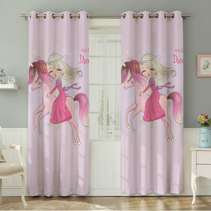 پرده نیروانا طرح کودک  مدل مخمل کد 8230 سایز 140×280 سانتی متر