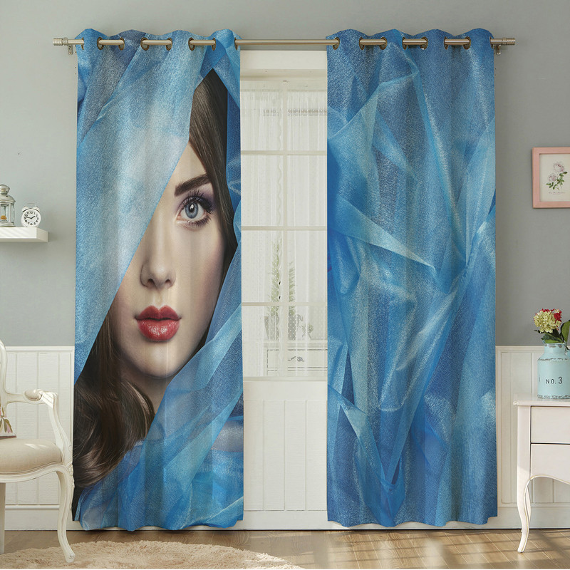 پرده نیروانا طرح  چهره مدل مخمل کد 4697سایز 140×280 سانتی متر