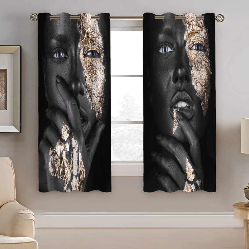 پرده نیروانا طرح چهره مدل مخمل کد 4747 سایز 140×200 سانتی متر