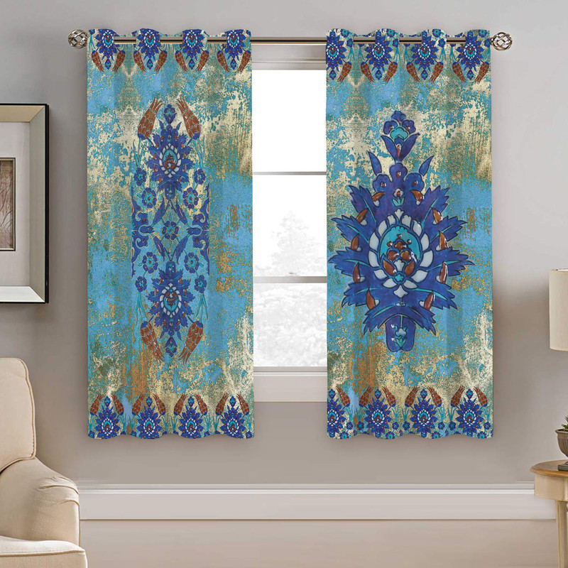 پرده نیروانا طرح سنتی مدل مخمل کد 4744 سایز 140×200 سانتی متر