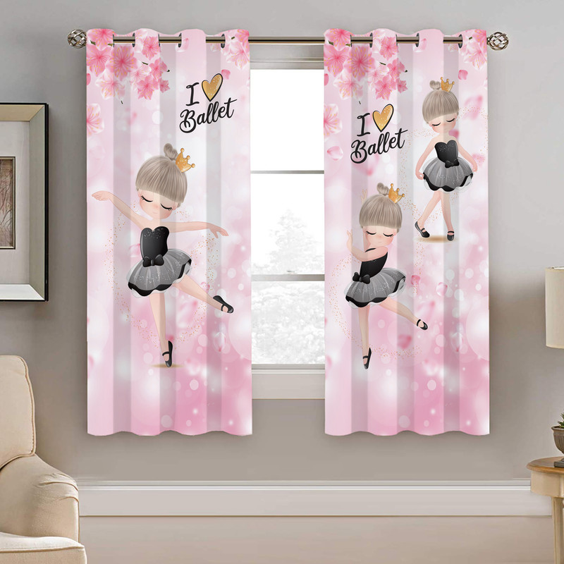 پرده نیروانا طرح رقص دختر کودک مدل هازان کد 8277 سایز 140×200 سانتی متر