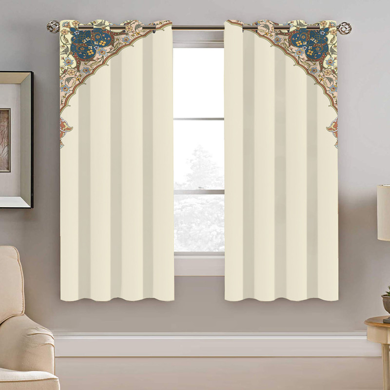 پرده نیروانا طرح حاشیه سنتی مدل هازان کد 8541 سایز 140×200 سانتی متر