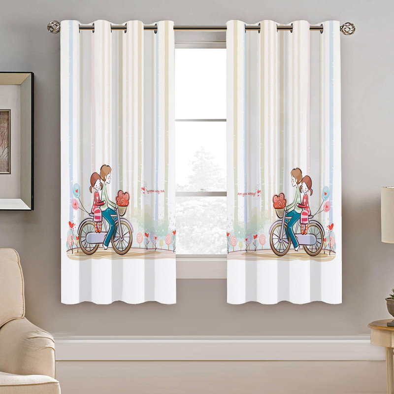 پرده نیروانا طرح دختر و پسر مدل هازان کد 8570 سایز 140×200 سانتی متر