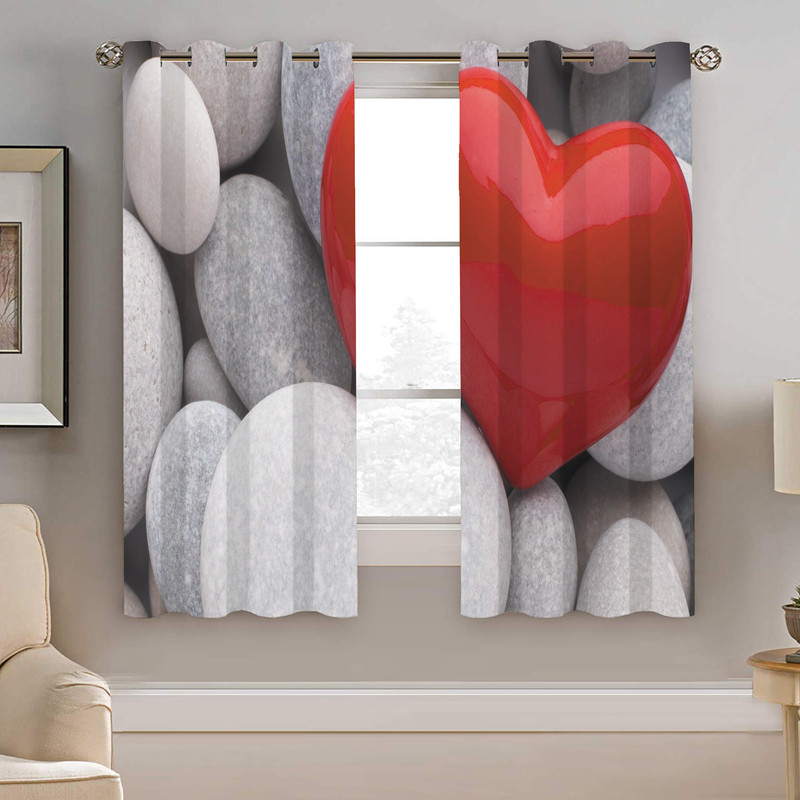 پرده نیروانا طرح قلب و سنگ مدل هازان کد 8559 سایز 140×200 سانتی متر