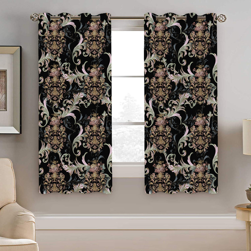 پرده نیروانا طرح سنتی مدل مخمل کد 9011 سایز 140×200 سانتی متر