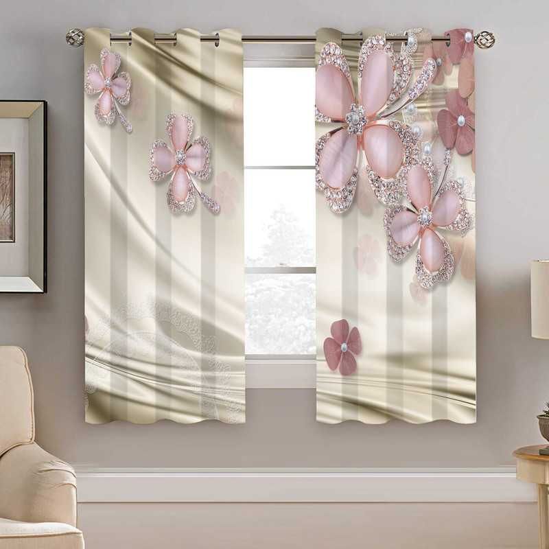 پرده نیروانا طرح گل مدل هازان کد 8712 سایز 140×200 سانتی متر