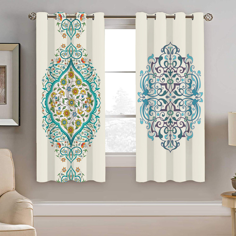 پرده نیروانا طرح سنتی مدل مخمل کد 4050 سایز 140×200 سانتی متر