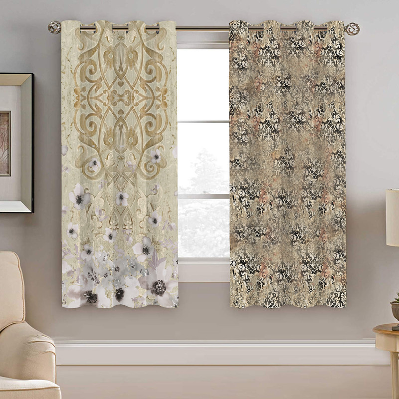 پرده نیروانا طرح سنتی مدل مخمل کد 4881 سایز 140×200 سانتی متر