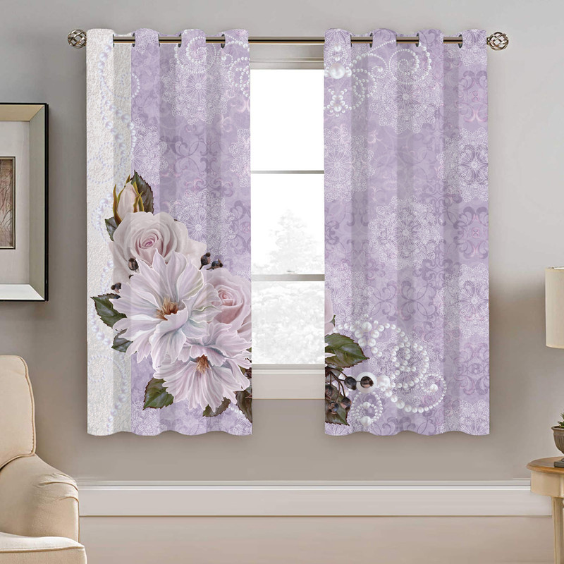 پرده نیروانا طرح گل مدل مخمل کد 4939 سایز 140×200 سانتی متر