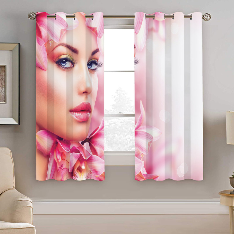 پرده نیروانا طرح چهره دخترونه مدل مخمل کد 4188 سایز 140×200 سانتی متر