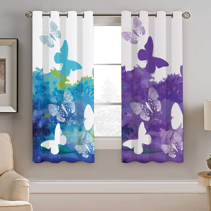 پرده نیروانا طرح پروانه مدل مخمل کد 4280 سایز 140×200 سانتی متر