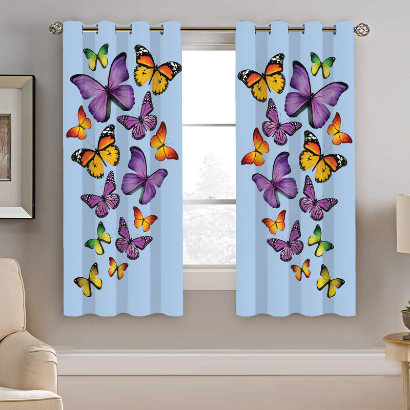 پرده نیروانا طرح پروانه مدل مخمل کد 4286 سایز 140×200 سانتی متر