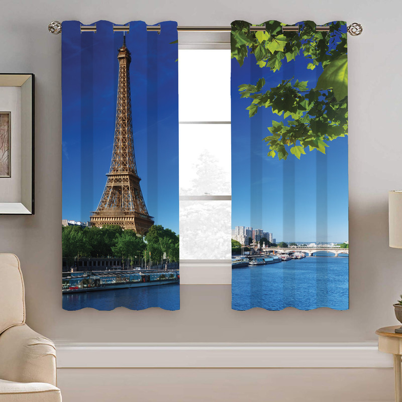 پرده نیروانا طرح ایفل مدل مخمل کد 4313 سایز 140×200 سانتی متر