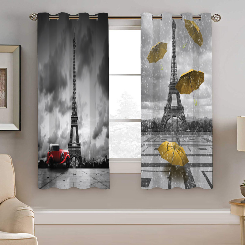 پرده نیروانا طرح ایفل مدل مخمل کد 4314 سایز 140×200 سانتی متر