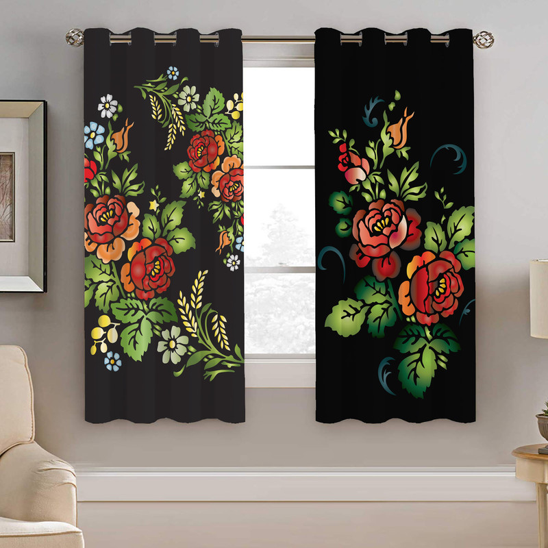 پرده نیروانا طرح گل مدل مخمل کد 4218 سایز 140×200 سانتی متر