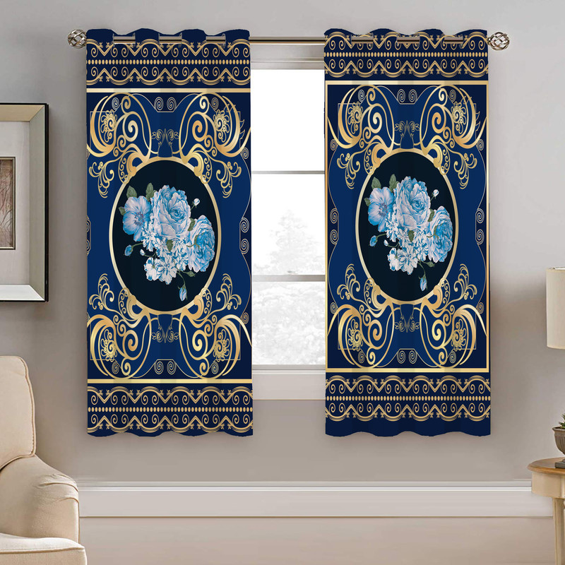 پرده نیروانا طرح سنتی مدل مخمل کد 4375 سایز 140×200 سانتی متر