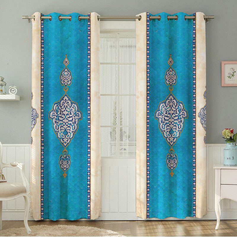 پرده نیروانا طرح   سنتی مدل هازان کد 4877سایز 140×280 سانتی متر