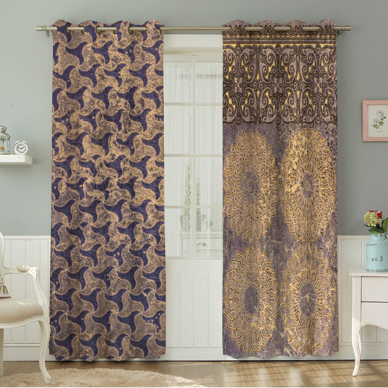 پرده نیروانا طرح سنتی  مدل مخمل کد 4938 سایز 140×280 سانتی متر