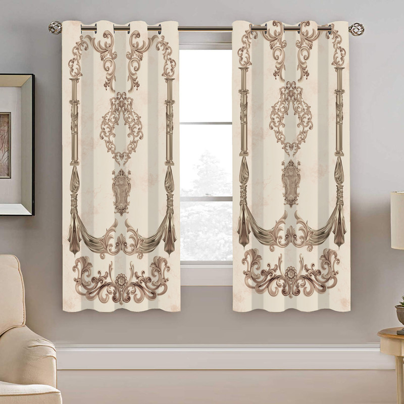 پرده نیروانا طرح سنتی مدل مخمل کد 9083 سایز 140×200 سانتی متر