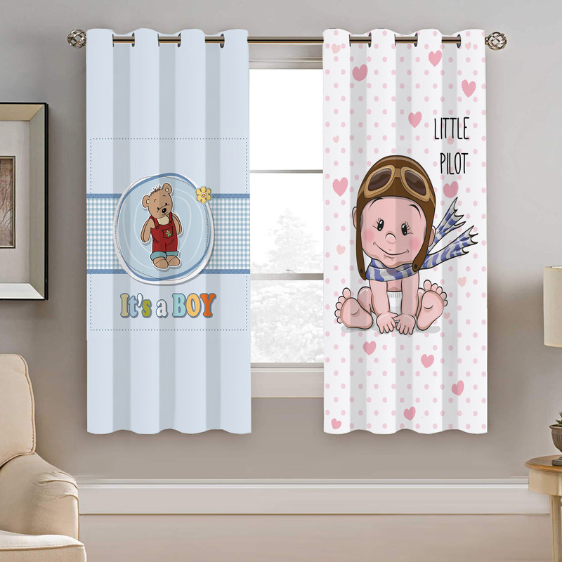 پرده نیروانا طرح کودک مدل مخمل کد 4124 سایز 140×200 سانتی متر