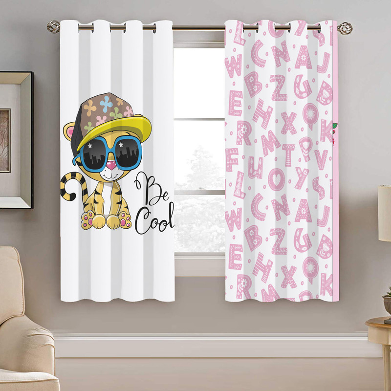 پرده نیروانا طرح گربه کودک مدل مخمل کد 4147 سایز 140×200 سانتی متر