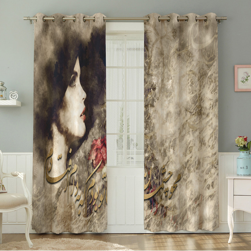 پرده نیروانا طرح   چهره مدل مخمل کد 5156سایز 140×280 سانتی متر