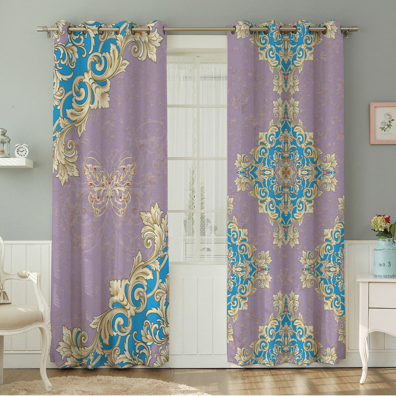 پرده نیروانا طرح سنتی  مدل هازان کد 4730 سایز 140×280 سانتی متر