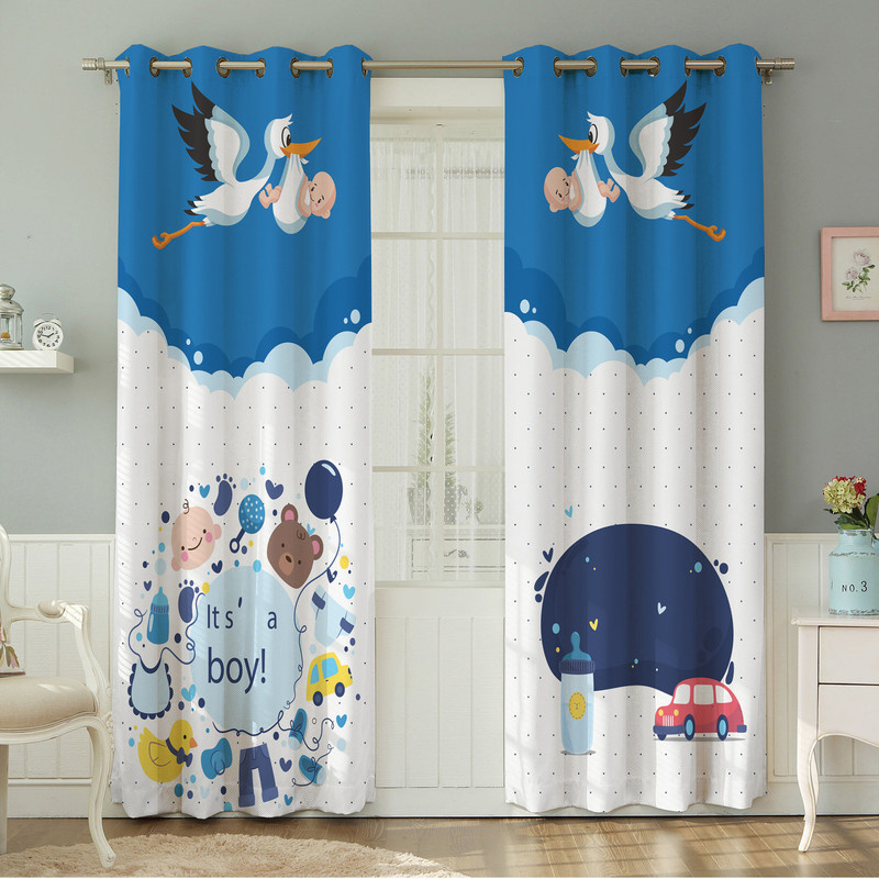 پرده نیروانا طرح  کودک مدل مخمل کد 4984سایز 140×280 سانتی متر