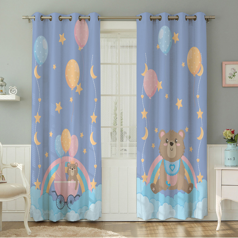 پرده نیروانا طرح  کودک مدل مخمل کد 4986سایز 140×280 سانتی متر