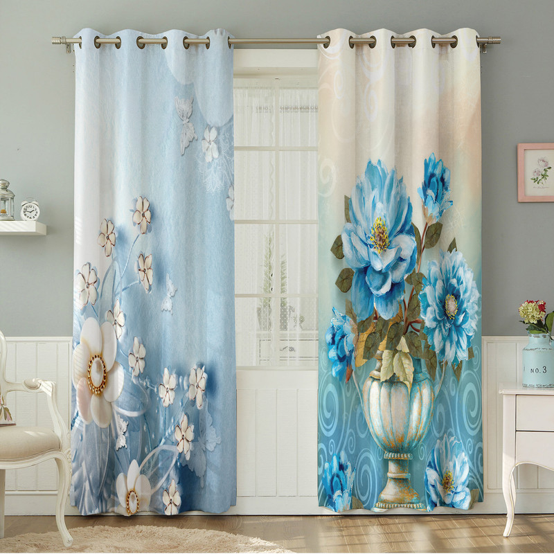 پرده نیروانا طرح گل  مدل مخمل کد 5023سایز 140×280 سانتی متر