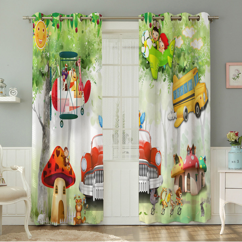 پرده نیروانا طرح کودک  مدل مخمل کد 5028سایز 140×280 سانتی متر