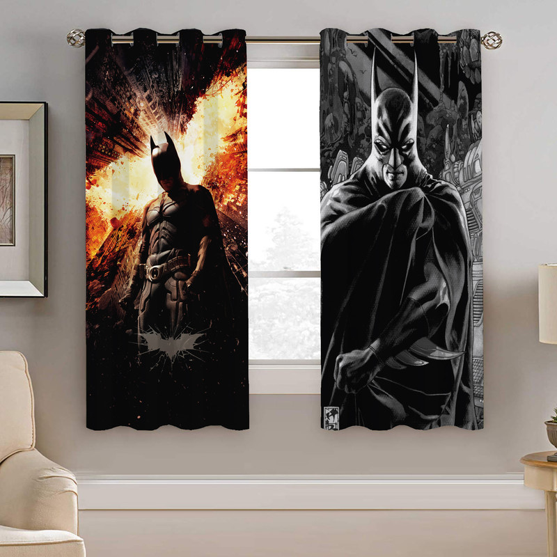 پرده نیروانا طرح بتمن کودک مدل مخمل کد 4990 سایز 140×200 سانتی متر