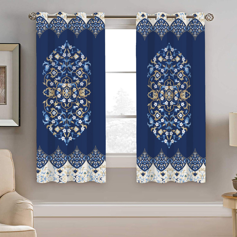 پرده نیروانا طرح سنتی مدل مخمل کد 8952  سایز 140×200 سانتی متر