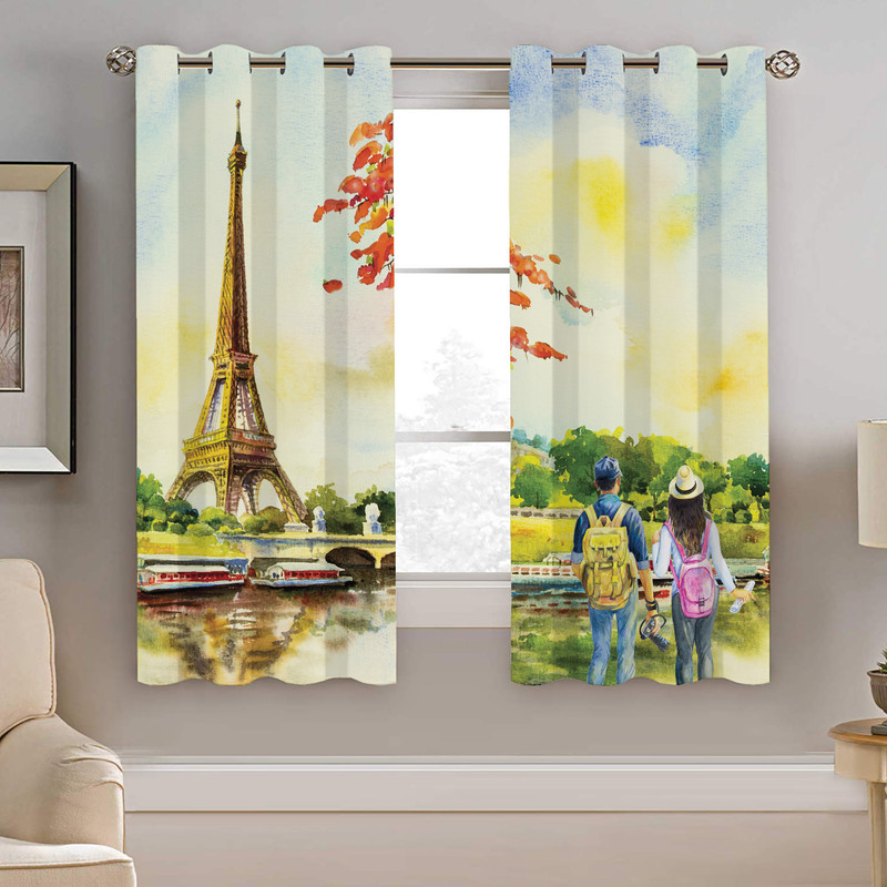 پرده نیروانا طرح ایفل مدل مخمل کد 4622 سایز 140×200 سانتی متر