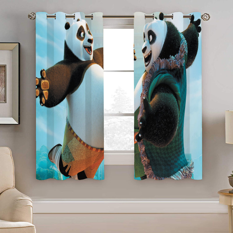 پرده نیروانا طرح پاندای کونگفو کار کودک مدل مخمل کد 8141 سایز 140×200 سانتی متر