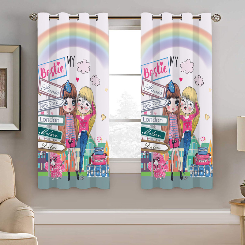 پرده نیروانا طرح دخترونه مدل مخمل کد 8217 سایز 140×200 سانتی متر