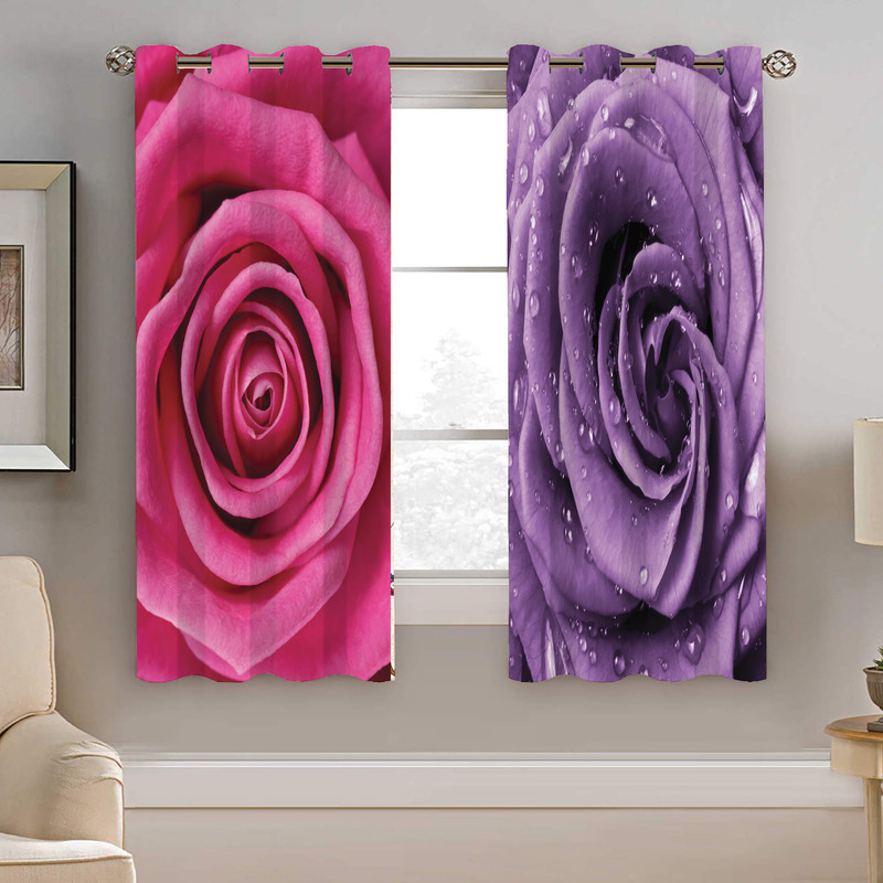 پرده نیروانا طرح گل مدل مخمل کد 8056 سایز 140×200 سانتی متر