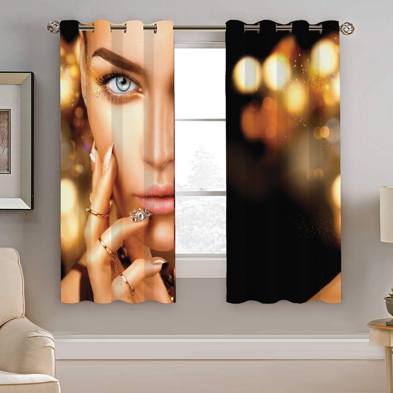 پرده نیروانا طرح چهره مدل مخمل کد 8071 سایز 140×200 سانتی متر