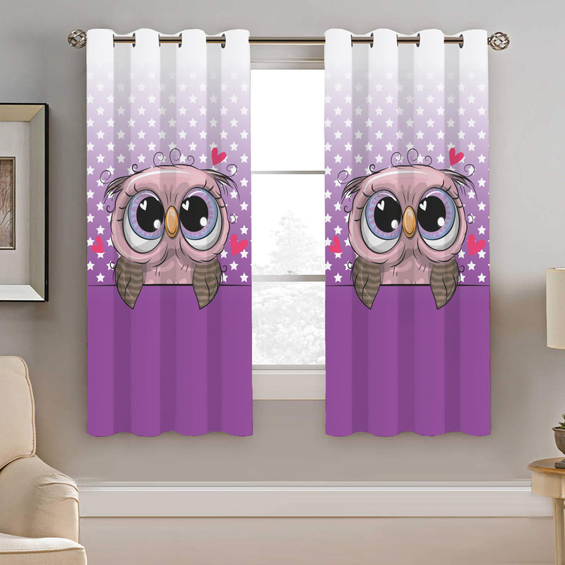 پرده نیروانا طرح جغد کودک مدل مخمل کد 8246 سایز 140×200 سانتی متر