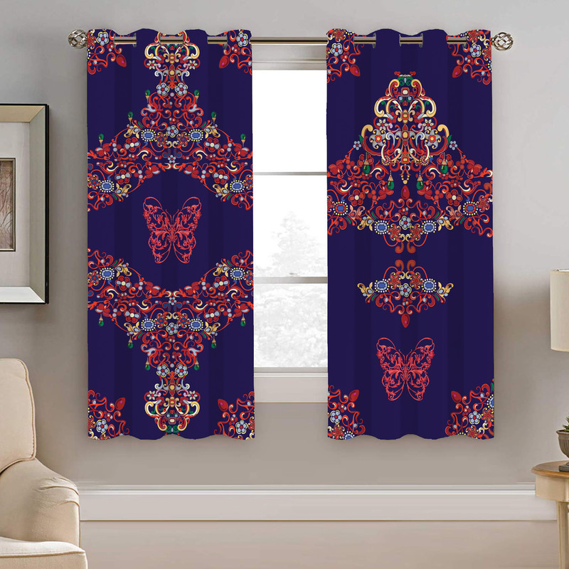 پرده نیروانا طرح سنتی مدل مخمل کد 4408 سایز 140×200 سانتی متر