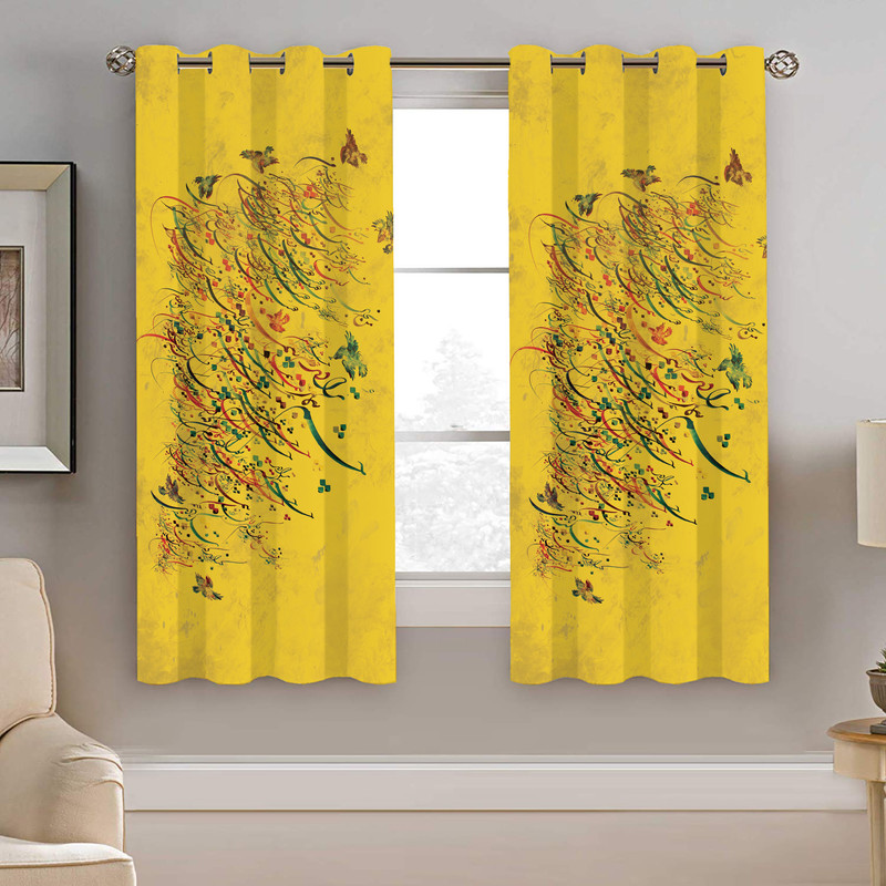 پرده نیروانا طرح شعر مدل مخمل کد 8117 سایز 140×200 سانتی متر