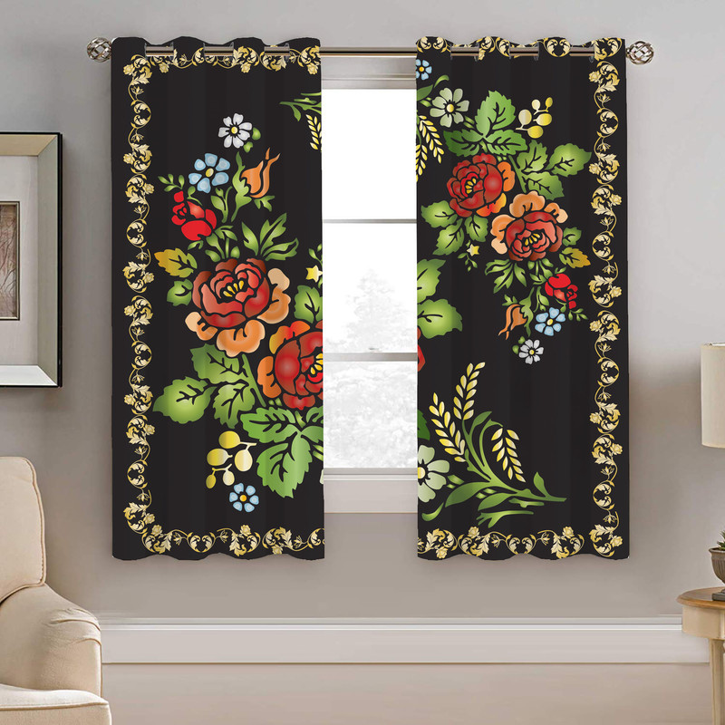 پرده نیروانا طرح گل مدل مخمل کد 4213 سایز 140×200 سانتی متر