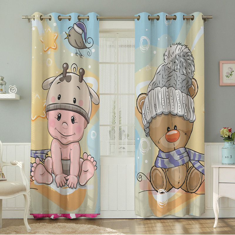 پرده نیروانا طرح   کودک مدل هازان کد 8313 سایز 140×280 سانتی متر